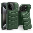 thumbnail image 1 of For iPhone 15 Pro Case,Puffer Adjustable Stand Compatible with Magsafe Soft Puffy Quilted Leather Full Body Shockproof Protective Phone Case,Green, 1 of 8