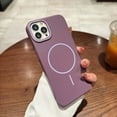 thumbnail image 1 of For iPhone 15 Pro Magnetic Phone Case [Compatible with MagSafe] [Drop Protection] Ultra Slim Skin Feel Shockproof Anti-Fingerprint Thin Fit Simple Hard PC Phone Case Cover,Purple, 1 of 9