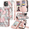 thumbnail image 1 of For iPhone 15 Pro Max Case, Apple iPhone 15 Pro Max 6.7" 5G Wallet Case, Tiflook PU Leather Card Holder Flip Cover [Detachable Magnetic] Marble, 1 of 6