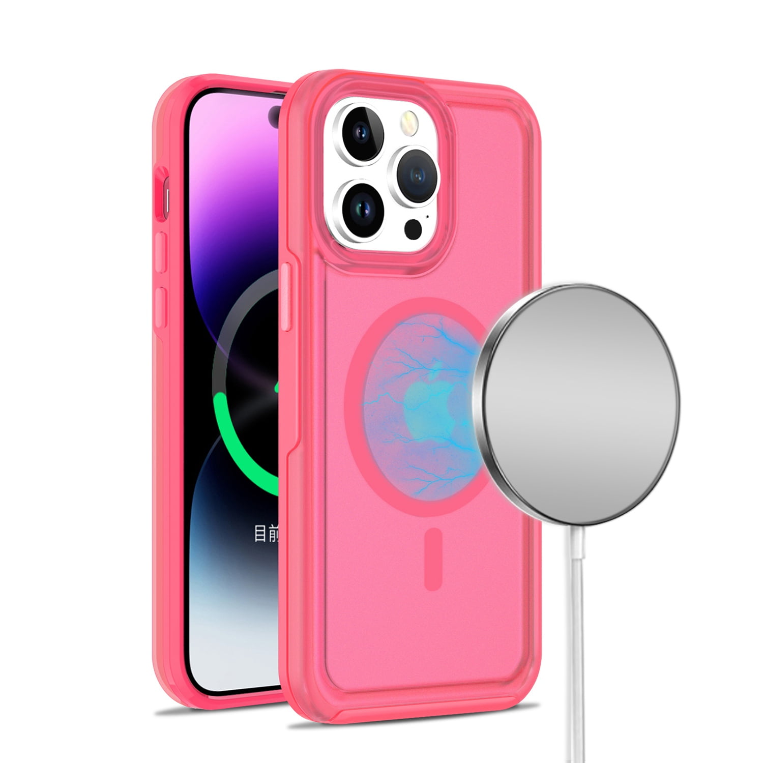 For iPhone 15 Pro Max Case Magnetic Circle Sleek Hybrid + 2