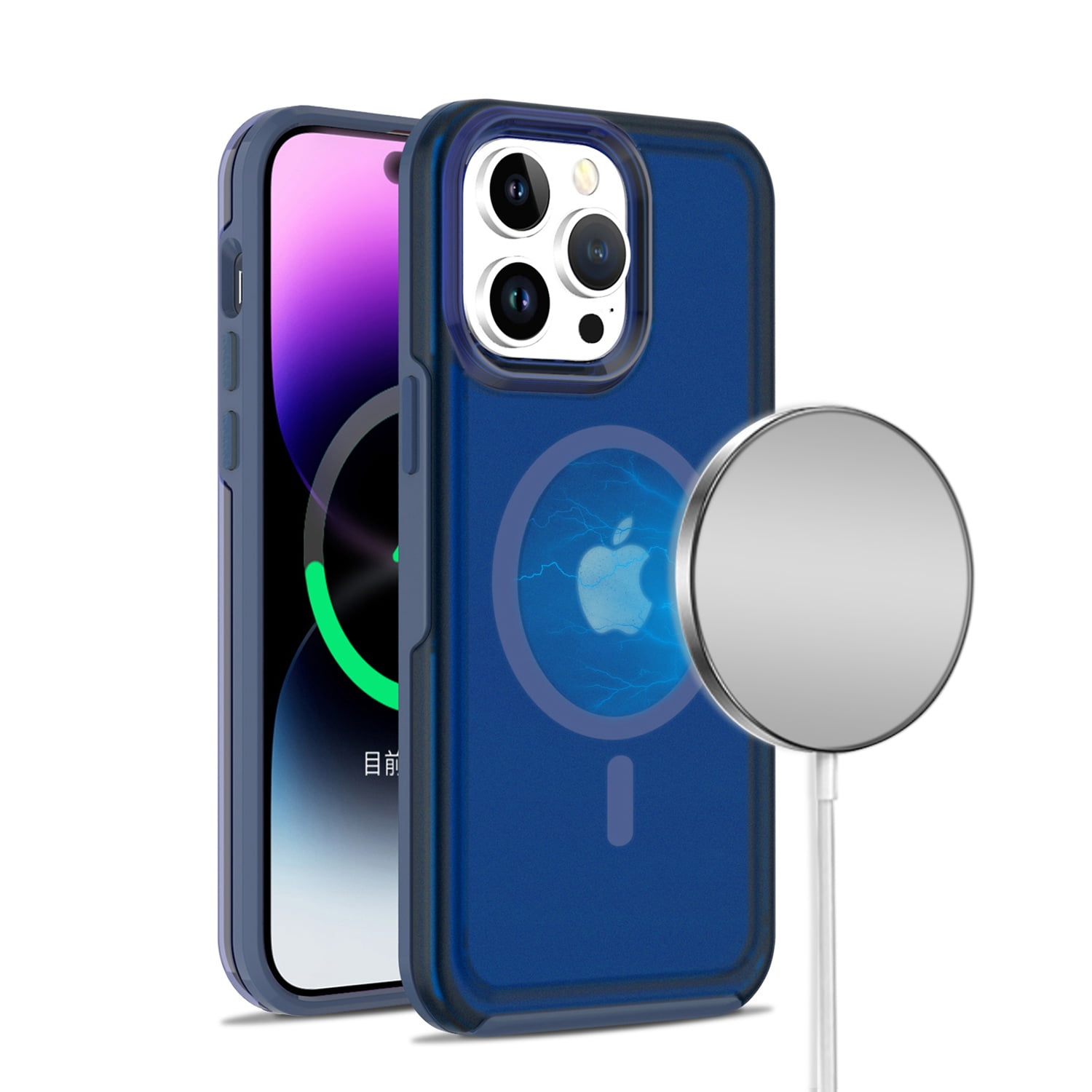 For iPhone 15 Pro Max Case Magnetic Circle Sleek Hybrid + 2 For iPhone 15 Pro Max Case Magnetic Circle Sleek Hybrid + 2