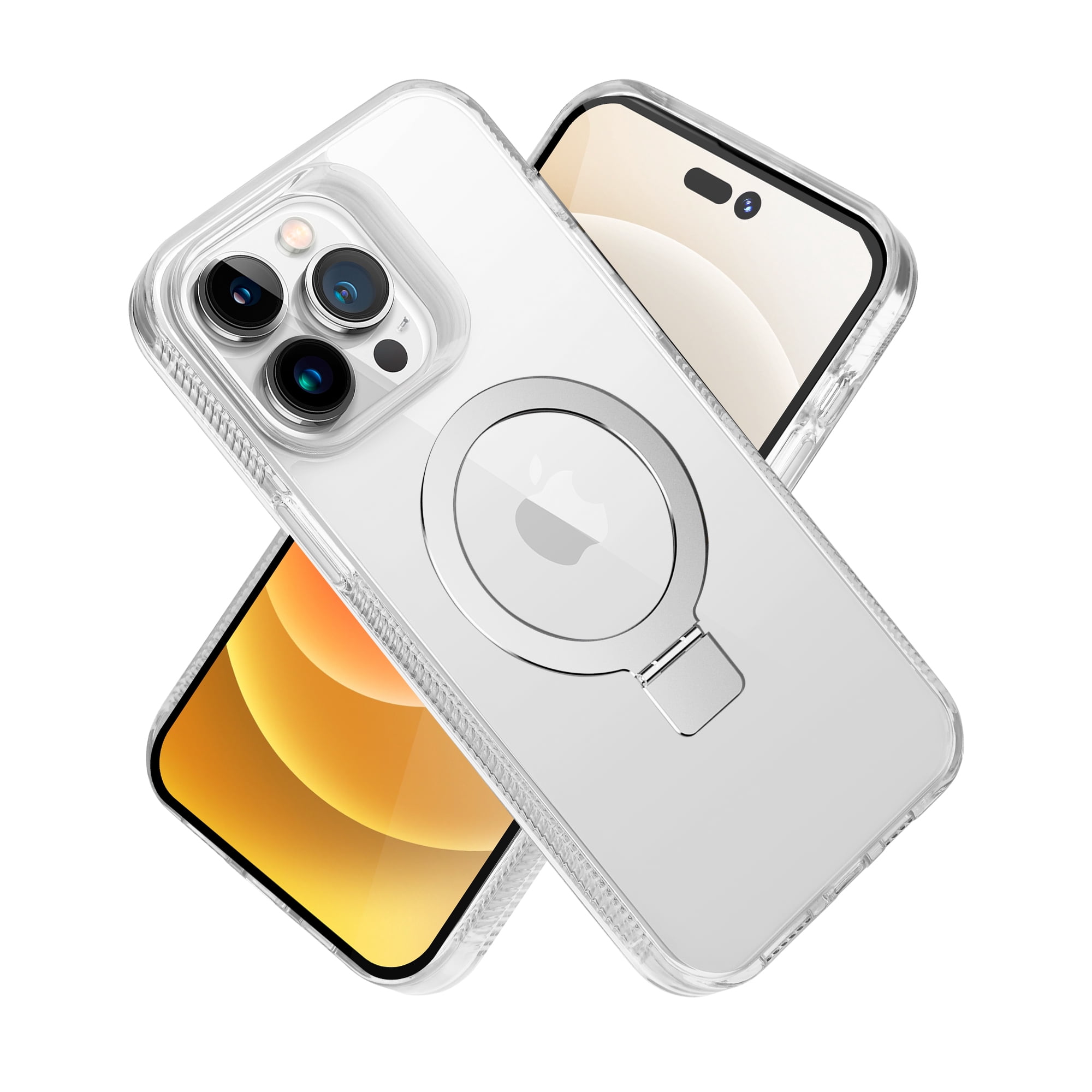 For iPhone 15 Pro Max Case Magnetic Circle Translucent Grip +2 Screen ...