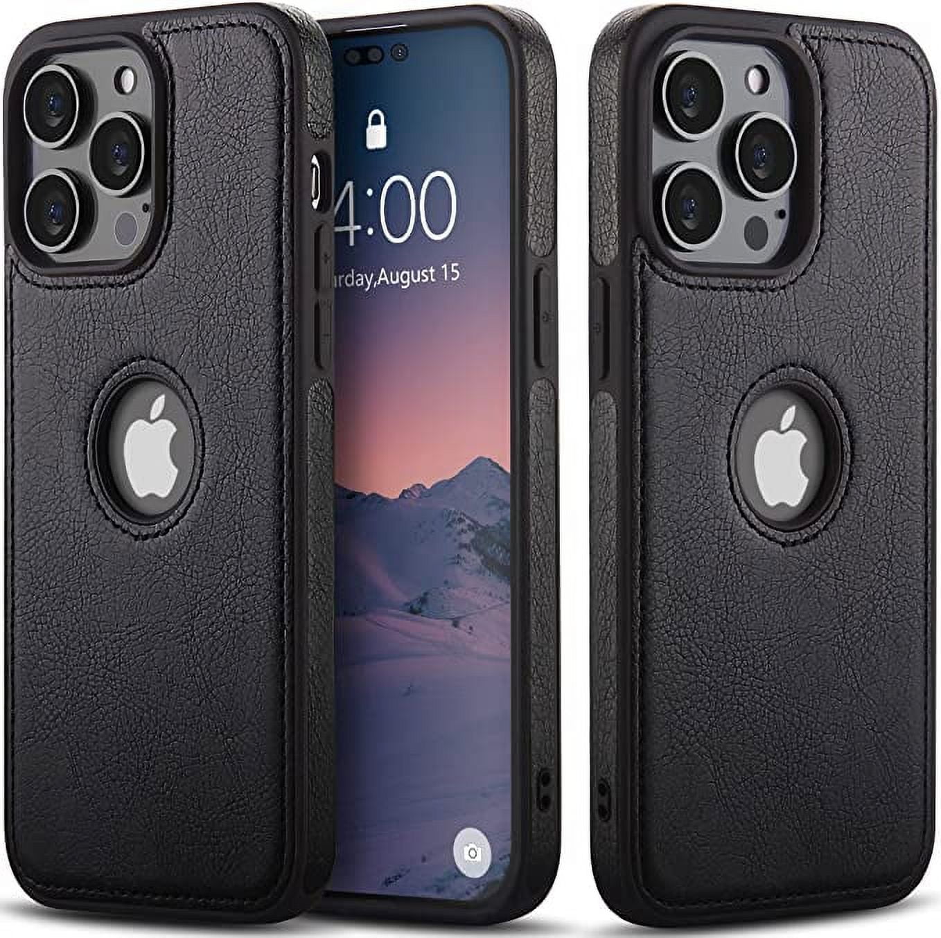 SUTI iPhone 15Pro Nano Leather BLACK iPhone 15 Leather Case