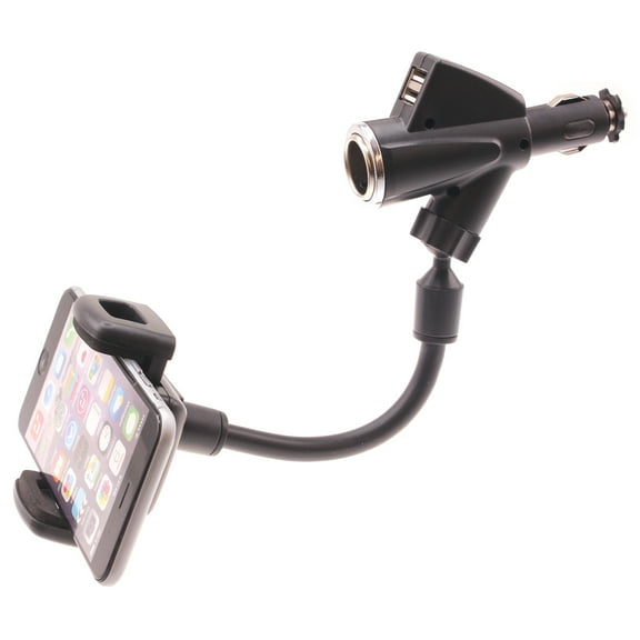 For iPhone 15/Pro/Max/Plus - Car Mount Charger Holder DC Socket USB Port Cradle Swivel Plug-in compatible with iPhone 15/Pro/Max/Plus
