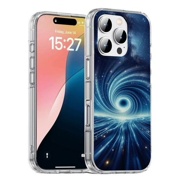 HZSY. Protective Gel Phone Case for iPhone 15 Pro Max - Printed Blue Swirl