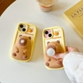 thumbnail image 1 of For iPhone 16 15 14 Pro Max 3D Cute Capybara Blowing Bubble Decompression Case, 1 of 10