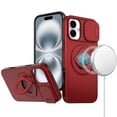 thumbnail image 1 of For iPhone 16 6.1inch Case Full Protection Stand Magnetic Circle +Tempered Glass, 1 of 4