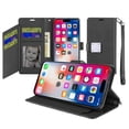 thumbnail image 1 of For iPhone 16 6.1 inch Wallet ID Card Holder Case Cover - Black, 1 of 4
