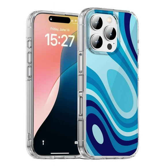 HZSY.Protective cell Phone Case for iPhone 16 - Printed Blue Rocks