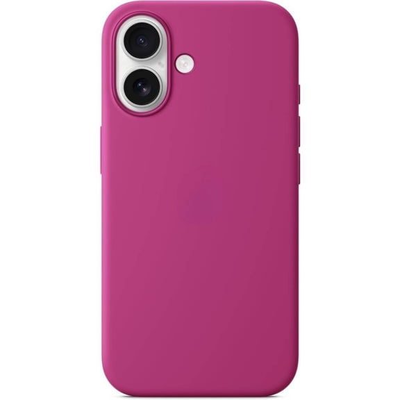 For iPhone 16 Liquid silicone phone case withe MagSafe Soft touch Fast wireless charging 6.1"in-Fuchsia