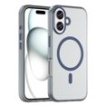 thumbnail image 1 of For iPhone 16 MagSafe Frosted Translucent TPU + PC Full Coverage Phone Case,Dark Blue,For iPhone 16, 1 of 16