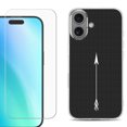 thumbnail image 1 of For iPhone 16 Phone Case Cover, Shockproof Case with Tempered Glass Screen Protector, by OneToughShield - Arrow, 1 of 4
