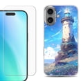 thumbnail image 1 of For iPhone 16 Phone Case Cover, Shockproof Case with Tempered Glass Screen Protector, by OneToughShield - Beacon Sky, 1 of 4