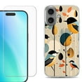 thumbnail image 1 of For iPhone 16 Phone Case Cover, Shockproof Case with Tempered Glass Screen Protector, by OneToughShield - Bird Cardinal, 1 of 4