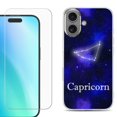 thumbnail image 1 of For iPhone 16 Phone Case Cover, Shockproof Case with Tempered Glass Screen Protector, by OneToughShield - Capricorn, 1 of 4