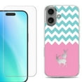 thumbnail image 1 of For iPhone 16 Phone Case Cover, Shockproof Case with Tempered Glass Screen Protector, by OneToughShield - Chevron/Teal/Deer, 1 of 4