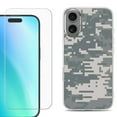 thumbnail image 1 of For iPhone 16 Phone Case Cover, Shockproof Case with Tempered Glass Screen Protector, by OneToughShield - Digital Camo, 1 of 4