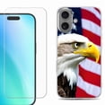 thumbnail image 1 of For iPhone 16 Phone Case Cover, Shockproof Case with Tempered Glass Screen Protector, by OneToughShield - Eagle, 1 of 4