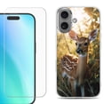 thumbnail image 1 of For iPhone 16 Phone Case Cover, Shockproof Case with Tempered Glass Screen Protector, by OneToughShield - Fawn Deer, 1 of 4