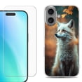 thumbnail image 1 of For iPhone 16 Phone Case Cover, Shockproof Case with Tempered Glass Screen Protector, by OneToughShield - Fox Autumn, 1 of 4