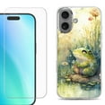 thumbnail image 1 of For iPhone 16 Phone Case Cover, Shockproof Case with Tempered Glass Screen Protector, by OneToughShield - Frog, 1 of 4