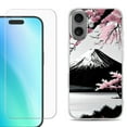 thumbnail image 1 of For iPhone 16 Phone Case Cover, Shockproof Case with Tempered Glass Screen Protector, by OneToughShield - Fuji Sakura, 1 of 4