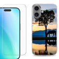 thumbnail image 1 of For iPhone 16 Phone Case Cover, Shockproof Case with Tempered Glass Screen Protector, by OneToughShield - Horse Tree, 1 of 4
