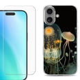 thumbnail image 1 of For iPhone 16 Phone Case Cover, Shockproof Case with Tempered Glass Screen Protector, by OneToughShield - Jellyfish, 1 of 4