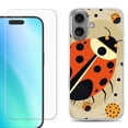 thumbnail image 1 of For iPhone 16 Phone Case Cover, Shockproof Case with Tempered Glass Screen Protector, by OneToughShield - Lady Bettle, 1 of 4