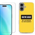 thumbnail image 1 of For iPhone 16 Phone Case Cover, Shockproof Case with Tempered Glass Screen Protector, by OneToughShield - Laughter, 1 of 4