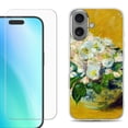 thumbnail image 1 of For iPhone 16 Phone Case Cover, Shockproof Case with Tempered Glass Screen Protector, by OneToughShield - Roses, 1 of 4