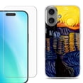 thumbnail image 1 of For iPhone 16 Phone Case Cover, Shockproof Case with Tempered Glass Screen Protector, by OneToughShield - Sunset River, 1 of 4