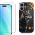 thumbnail image 1 of For iPhone 16 Phone Case Cover, Shockproof Case with Tempered Glass Screen Protector, by OneToughShield - Wolf Autumn, 1 of 4