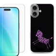 thumbnail image 1 of For iPhone 16 Phone Case Cover, Shockproof Case with Tempered Glass Screen Protector, by OneToughShield - Zebra Running, 1 of 4