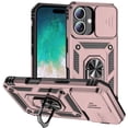 thumbnail image 1 of For iPhone 16 Plus 6.7 inch Well Protective Magentic Ring Stand Camera Protective Cover Case - Rose Gold, 1 of 3
