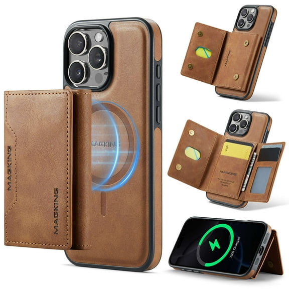 For iPhone 16 Pro Max 16Plus 16Pro Phone Case Wallet Case with Card Holder Magnetic For iPhone 16 Pro Max Leather Phone Cases