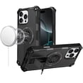 thumbnail image 1 of For iPhone 16 Pro Max 6.9 CD Texture Design Magnetic Car Mount Friendly HQ Hybrid - Black, 1 of 3