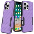 thumbnail image 1 of For iPhone 16 Pro Max 6.9 inch METKASE Noble lined shockproof dual layer hybrid in Slide-Out Package - Dark Purple/Black, 1 of 6