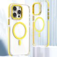 thumbnail image 1 of For iPhone 16 Pro Max Case, Compatible with MagSafe, Military-Grade Protection, Yellowing Resistant, Scratch-Resistant Back, Magnetic Shockproof Clear Crystal Phone Case for iPhone 16 Pro Max,Yellow, 1 of 8