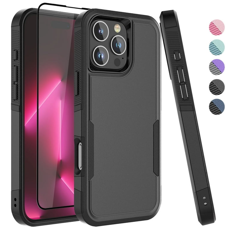 Casetego For IPhone 16e Case 2025,Glow In The Dark Three Layer Heavy Duty Sturdy Shockproof Full Protection Rugged Hard PC Soft TPU Bumper Case For Apple IPhone 16e 6.1 Inch,All Hot Pink - Foto 8