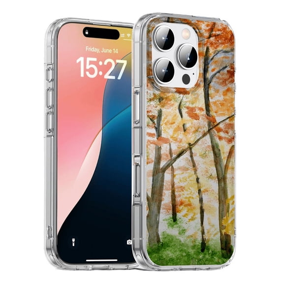 HZSY.Protective cell Phone Case for iPhone 16 Pro Max - Printed Red Maple Forest