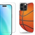 thumbnail image 1 of For iPhone 16 Pro Max Phone Case Cover, Shockproof Case with Tempered Glass Screen Protector, by OneToughShield - Basketball, 1 of 4