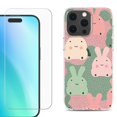 thumbnail image 1 of For iPhone 16 Pro Max Phone Case Cover, Shockproof Case with Tempered Glass Screen Protector, by OneToughShield - Bunny Mix, 1 of 4