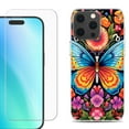 thumbnail image 1 of For iPhone 16 Pro Max Phone Case Cover, Shockproof Case with Tempered Glass Screen Protector, by OneToughShield - Butterfly Garden, 1 of 4