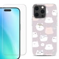thumbnail image 1 of For iPhone 16 Pro Max Phone Case Cover, Shockproof Case with Tempered Glass Screen Protector, by OneToughShield - Cat Mix, 1 of 4