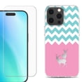 thumbnail image 1 of For iPhone 16 Pro Max Phone Case Cover, Shockproof Case with Tempered Glass Screen Protector, by OneToughShield - Chevron/Teal/Deer, 1 of 4