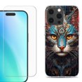 thumbnail image 1 of For iPhone 16 Pro Max Phone Case Cover, Shockproof Case with Tempered Glass Screen Protector, by OneToughShield - Cyberpunk Cat, 1 of 4