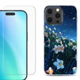 thumbnail image 1 of For iPhone 16 Pro Max Phone Case Cover, Shockproof Case with Tempered Glass Screen Protector, by OneToughShield - Daffodils Night, 1 of 4