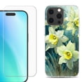 thumbnail image 1 of For iPhone 16 Pro Max Phone Case Cover, Shockproof Case with Tempered Glass Screen Protector, by OneToughShield - Daffodils, 1 of 4