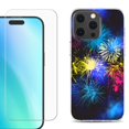 thumbnail image 1 of For iPhone 16 Pro Max Phone Case Cover, Shockproof Case with Tempered Glass Screen Protector, by OneToughShield - Fireworks, 1 of 4